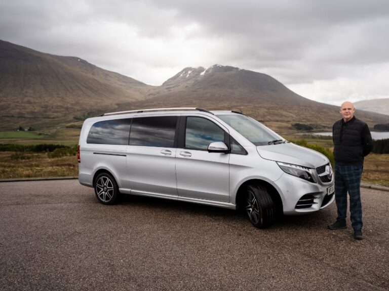 Private tour vehicle with driver in the Scottish Highlands