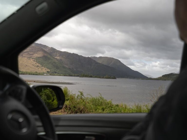 Scottish touring landscape from window of Mercedes V Class