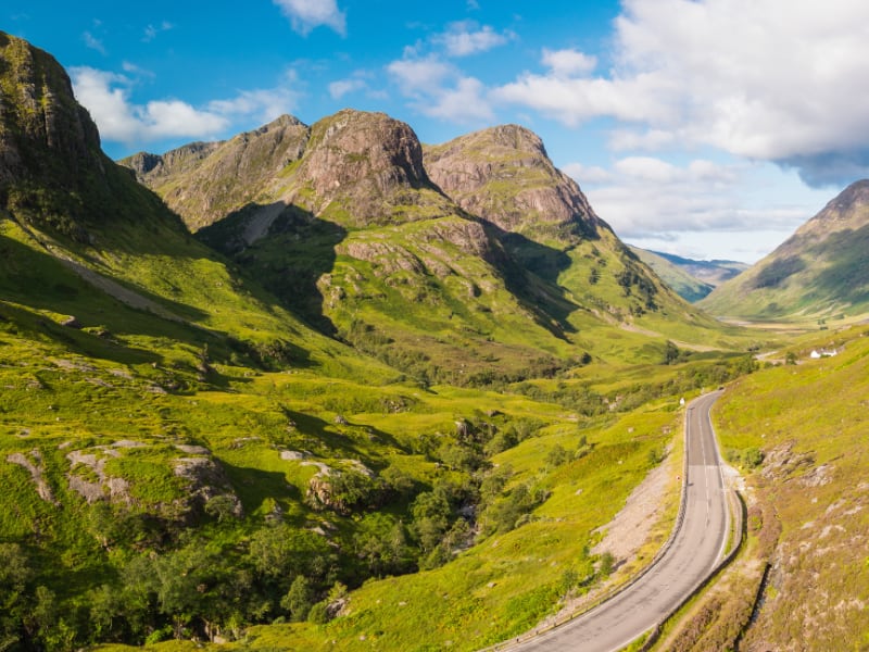 road traversing glencoe